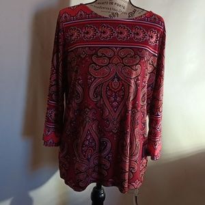 Bob Mackie Women's wearable art top size s fluer de leis